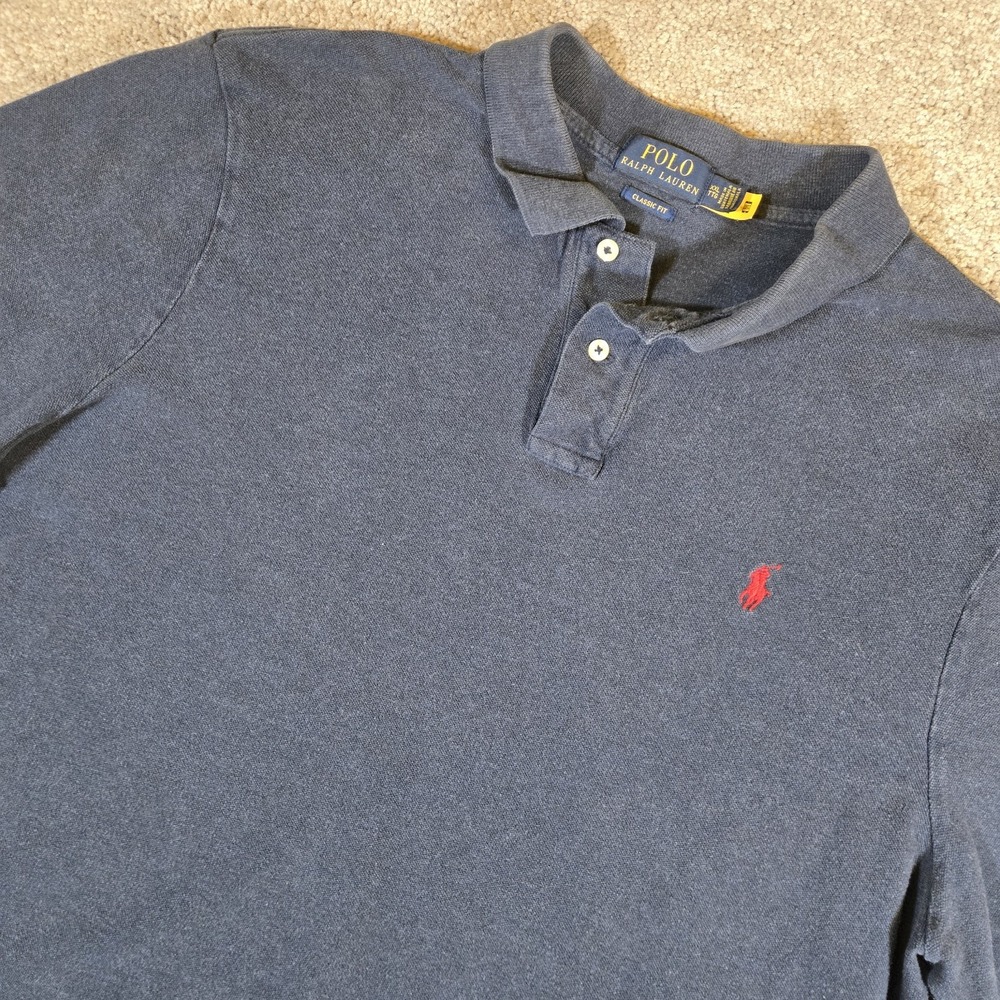 Polo Ralph Lauren Vintage Shirt Mens 2XL Navy Blue Polo